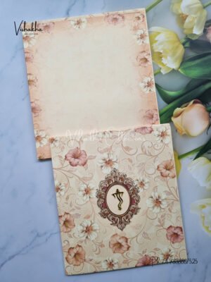 Brown Floral pattern Wedding Invitation Card