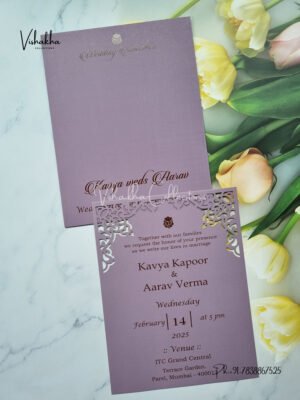 Dark Liliac Purple Single Insert Laser Cut Hindu Muslim Sikh Christian