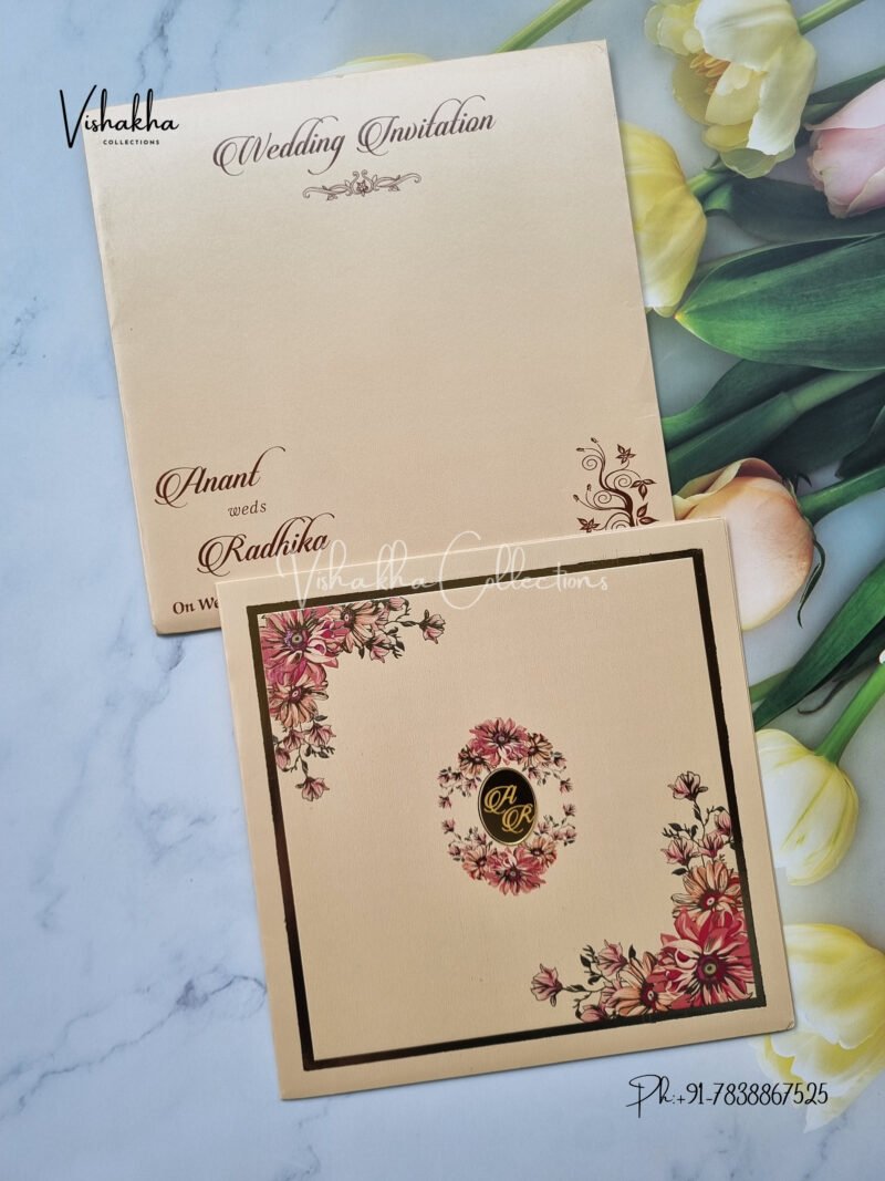 Elegant Shiny Light Gold With Unique Floral pattern and Gold border Exclusive Hindu Muslim Sikh Christian