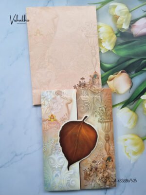 Paan Patta Save the Date Double Door Indian Bride and Groom Wedding Invitation Card