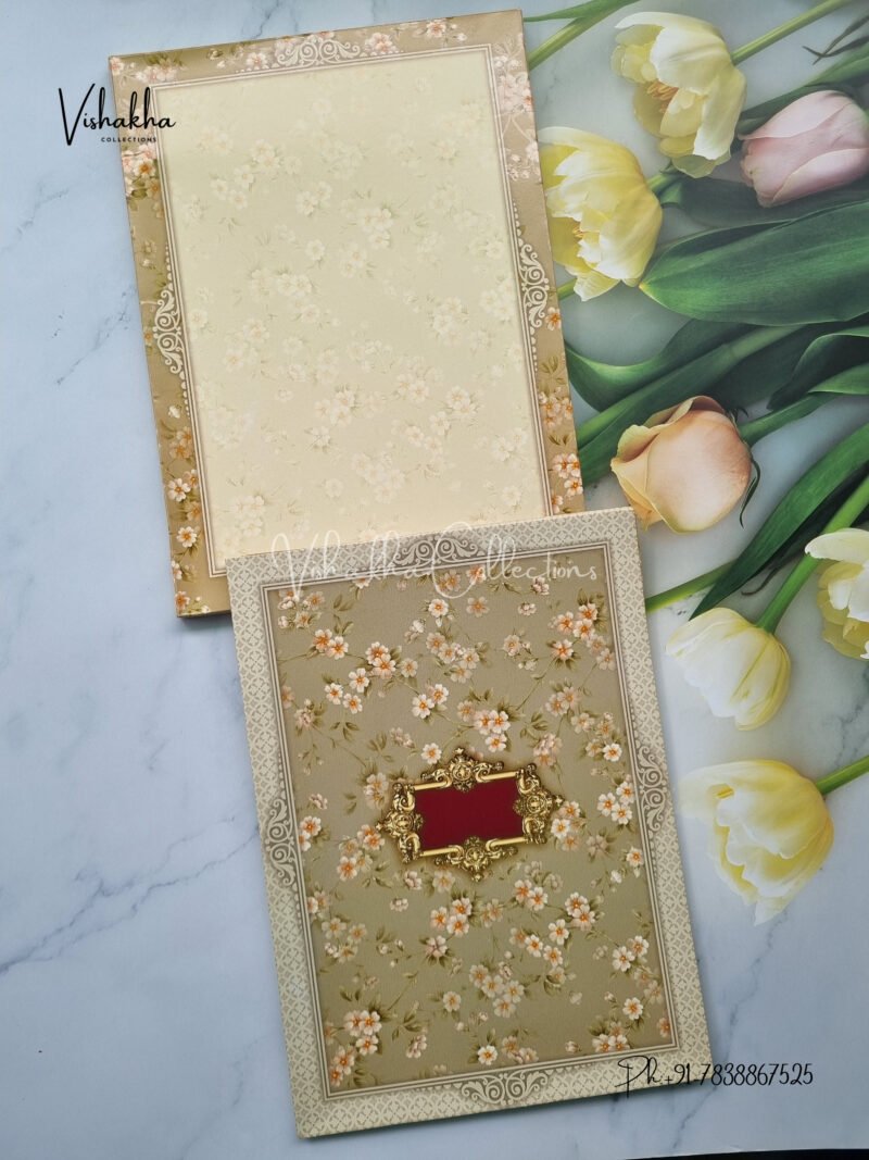 Pastel Green Flower Pattern invitation card