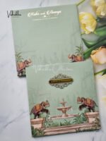 Front-Photo-of-Pastel-green-Traditional-Elephant-MDF-cut-out-padded-with-name-plate-Wedding-Invitation-Card-SK-3402-1.jpg