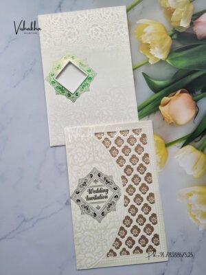 Red Yellow Rounded Corner Ganesha invitation card