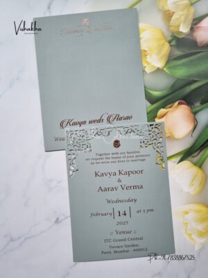 Textured Alga Colour Single Insert Laser Cut Hindu Muslim Sikh Christian