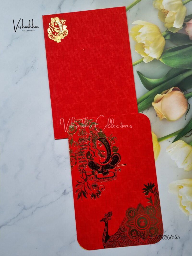 White and Gold Simple wedding invitation card design