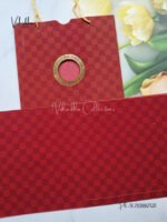 Full Internal View Of Carry bag Style Mehroon and Gold wedding invitation card