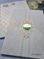 Side-Angle-Of-Cream-colour-Textured-White-Padded-card-with-acrylic-name-plate-Wedding-Invitation-Card-SK-3433-1.jpg