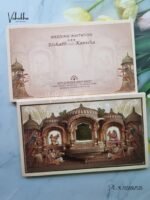 Barat Semi Box Dulah Dulhan Padded Laser Cut Hindu invitation card