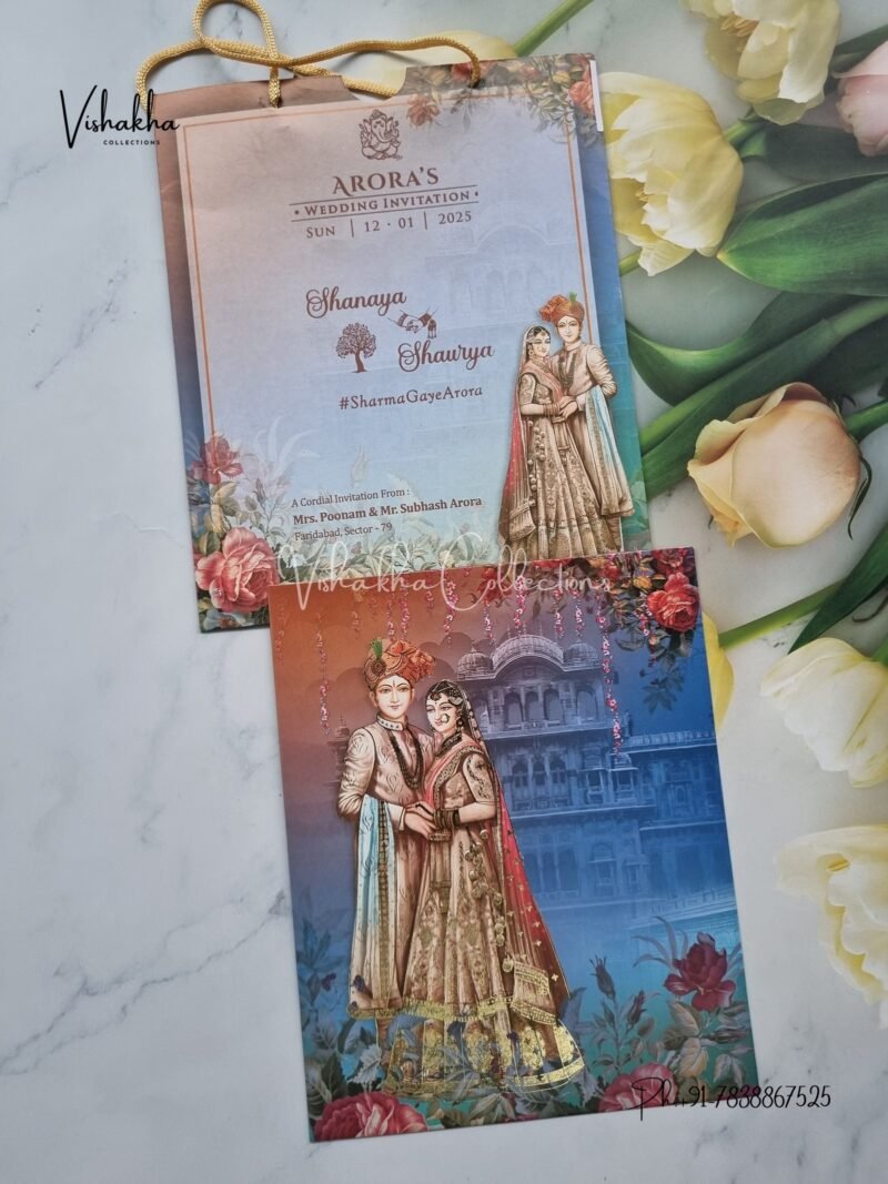 Dulah Dulhan Hindu Carry Bag invitation Cards ATS-9108
