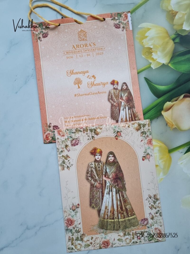 Dulah Dulhan Hindu Carry Bag invitation Cards ATS-9111