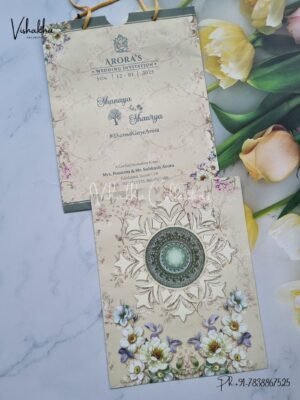 Floral Carry Bag invitation Cards ATS-9112