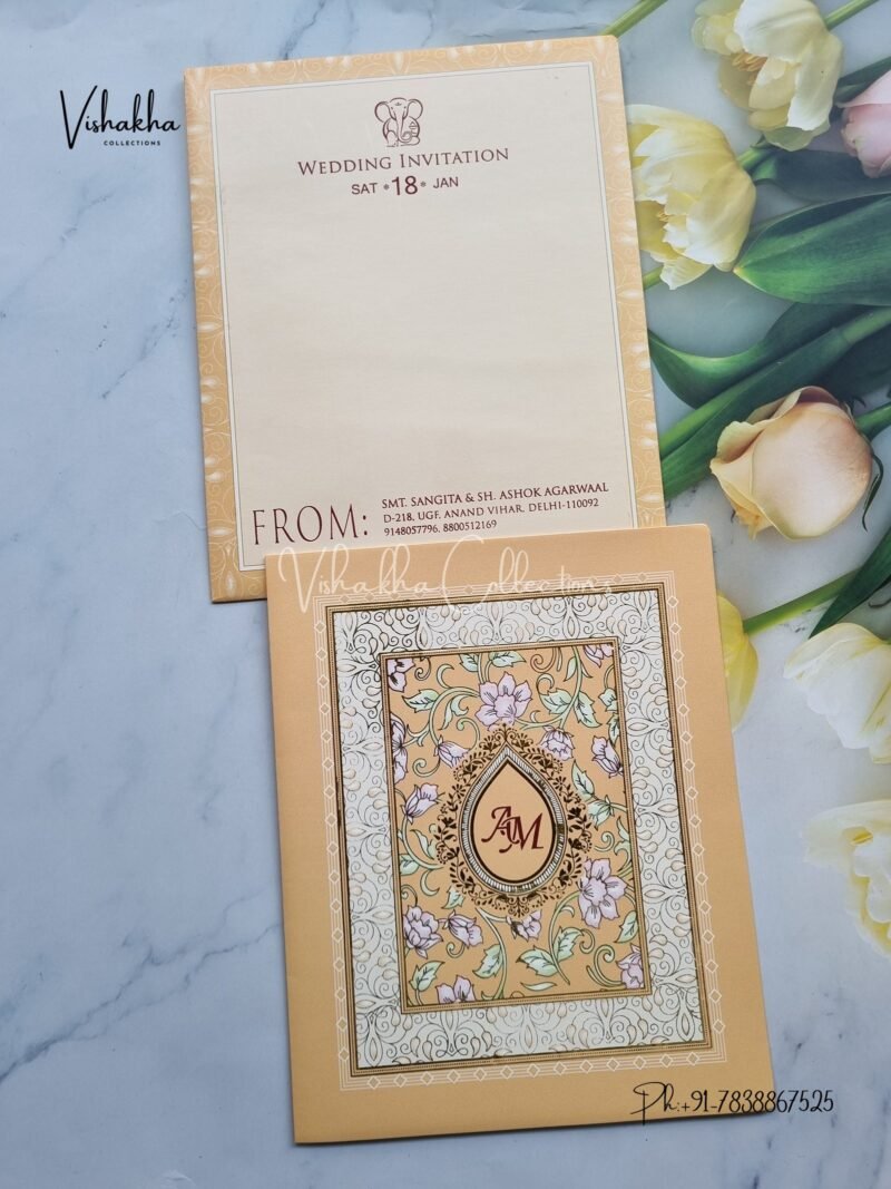 Flower Hindu Muslim Christian Sikh invitation Cards EJ-4167