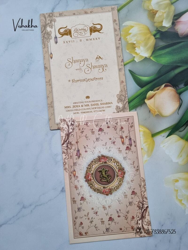 Flower Hindu Wedding Cards ATS-9106