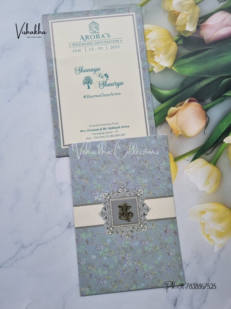 Flower Hindu invitation Cards ATS-9131