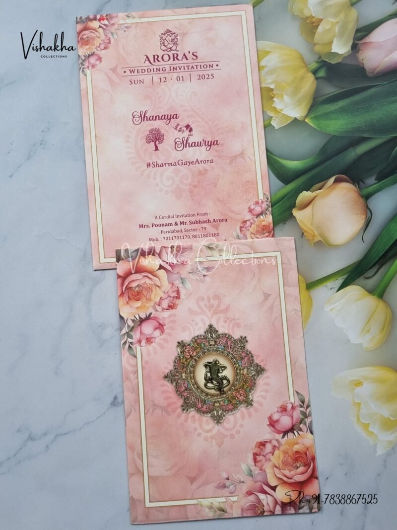 Flower Hindu invitation Cards ATS-9135