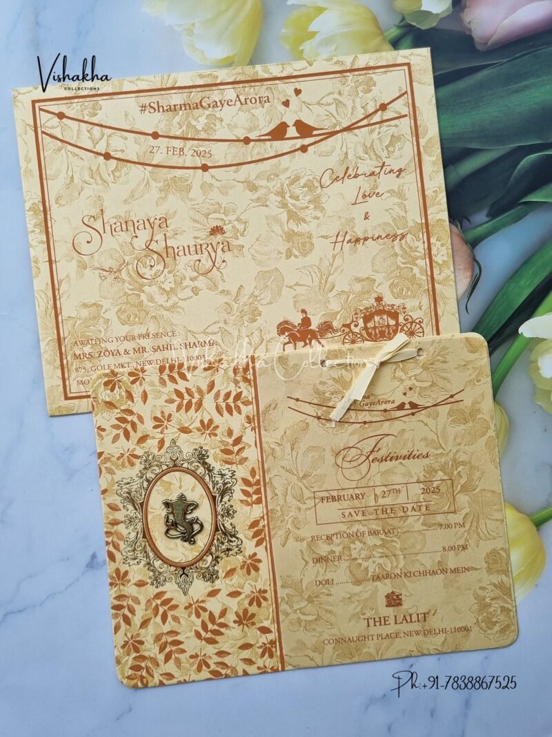 Hindu invitation Cards ATS-1561CREAM