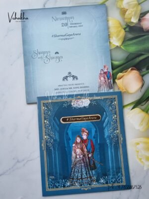 Semi Box Dulah Dulhan Hindu invitation Cards ATS-5120