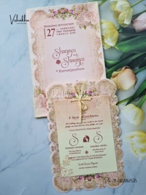 Semi Box Flower Hindu Muslim Christian Sikh invitation Cards ATS-L3169