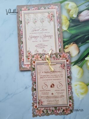 Semi Box Flower Hindu Muslim Christian Sikh invitation Cards ATS-L4113