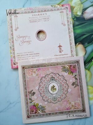 Semi Box Flower Hindu invitation Cards ATS-5127