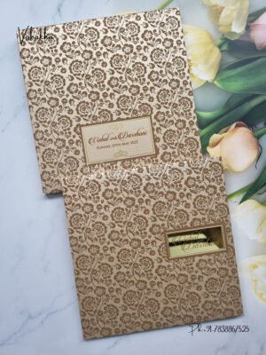 Semi Box Flower Themed Hindu Wedding Muslim Wedding Christian Wedding Sikh Wedding Padded Wedding invitation Cards - LN-773