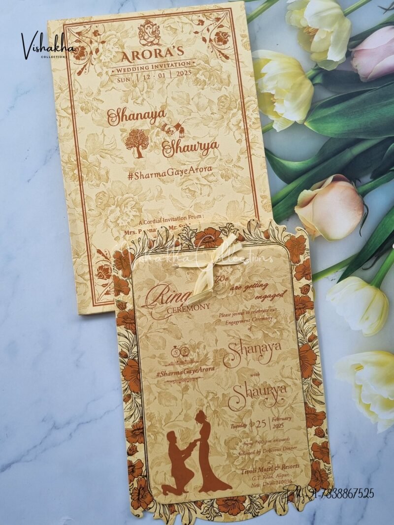 Semi Box Hindu Muslim Christian Sikh invitation Cards ATS-1553CREAM