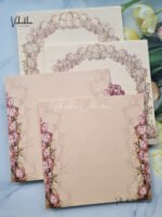 Full Internal View Of Unique Concept Semi Box Flower Themed Padded MDF Board Laser Cut Wedding invitation Cards - LN-769
