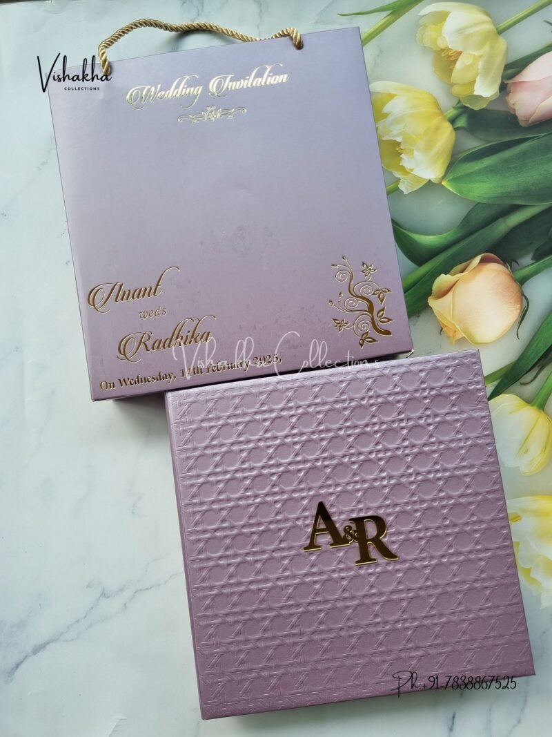 Hindu Muslim Christian Jain Sikh Cardboard Laser Cut Exclusive Wedding Boxes Unique Color invitation Cards SN-2758