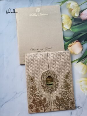 Semi Box Double Door Hindu Muslim Christian Jain Sikh Padded invitation Cards WD-9015