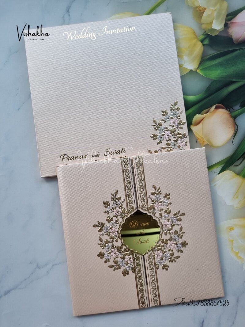 Semi Box Double Door Hindu Muslim Christian Jain Sikh Padded invitation Cards WD-9033