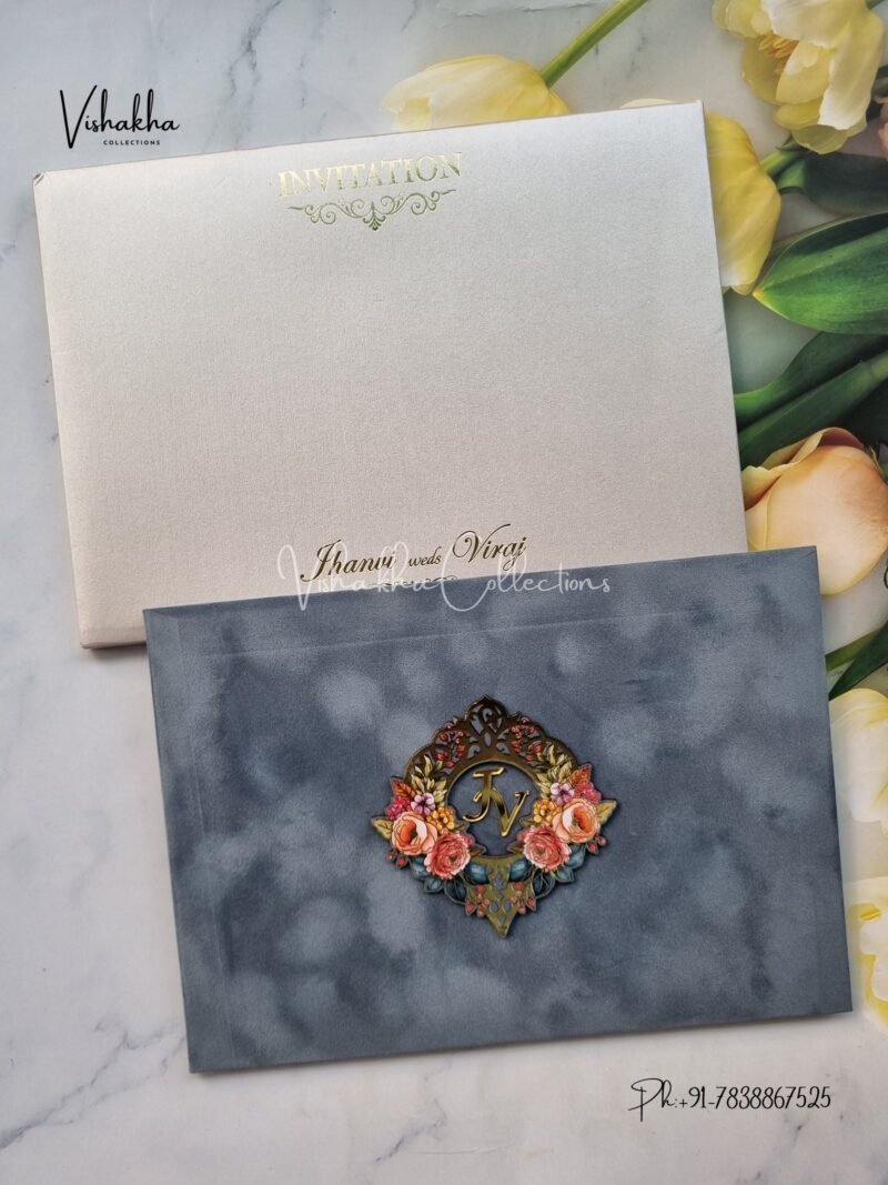 Semi Box Hindu Muslim Christian Jain Sikh Padded Unique Color invitation Cards WD-9052