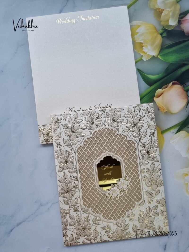 Semi Box Hindu Muslim Christian Jain Sikh Padded invitation Cards WD-9001