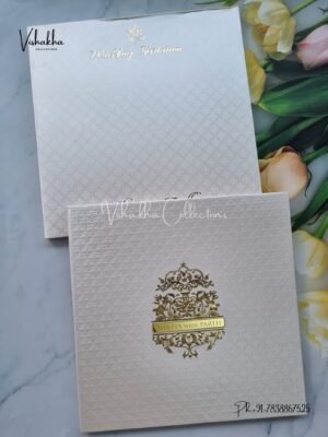 Semi Box Hindu Muslim Christian Jain Sikh Padded invitation Cards WD-9028