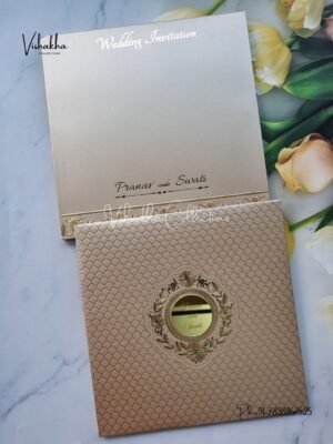 Semi Box Hindu Muslim Christian Jain Sikh Padded invitation Cards WD-9035