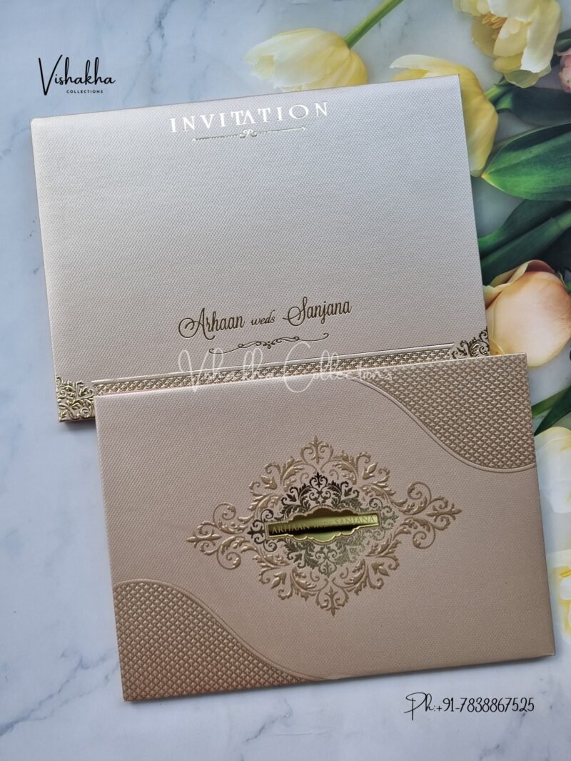 Semi Box Hindu Muslim Christian Jain Sikh Padded invitation Cards WD-9058