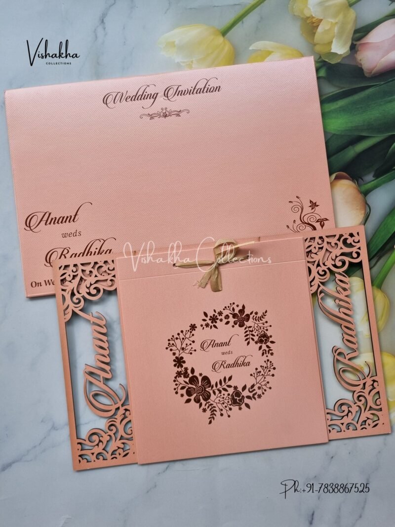 Semi Box Hindu Muslim Christian Sikh MDF Board Laser Cut Laser Cut Unique Color invitation Cards SN-2921
