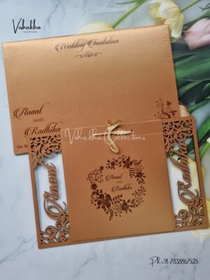 Semi Box Hindu Muslim Christian Sikh MDF Board Laser Cut Laser Cut Unique Color invitation Cards SN-2922