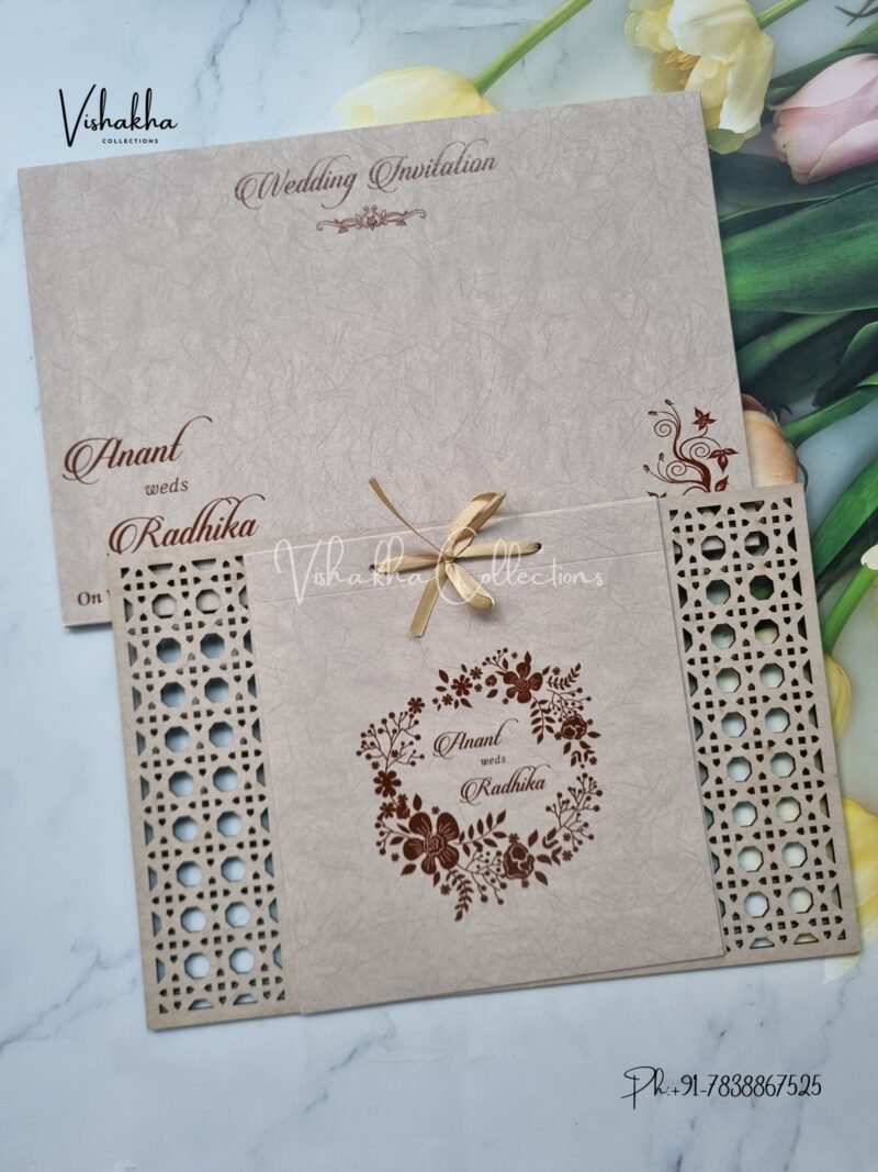 Semi Box Hindu Muslim Christian Sikh MDF Board Laser Cut Laser Cut Unique Color invitation Cards SN-2924