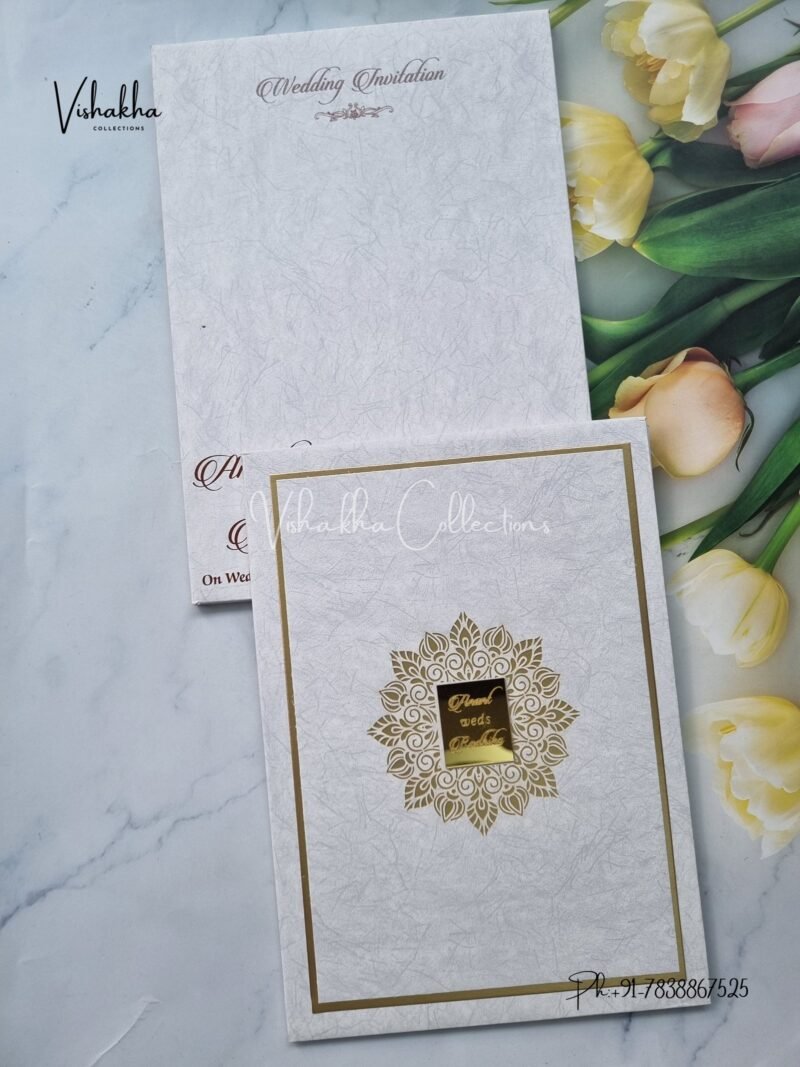 Semi Box Hindu Muslim Christian Sikh Padded Unique Color invitation Cards SN-2719