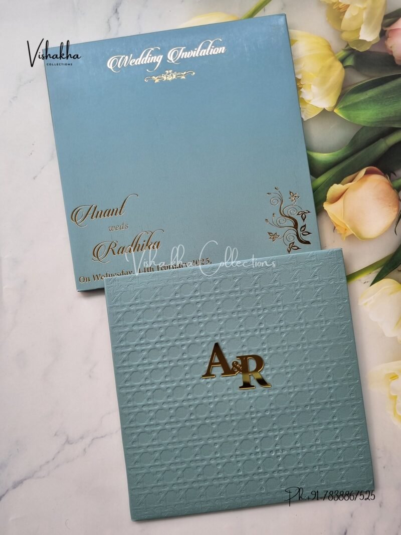 Semi Box Hindu Muslim Christian Sikh Padded Unique Color invitation Cards SN-2730