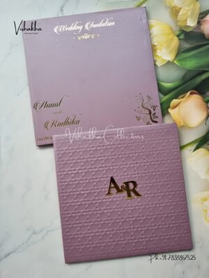 Semi Box Hindu Muslim Christian Sikh Padded Unique Color invitation Cards SN-2731