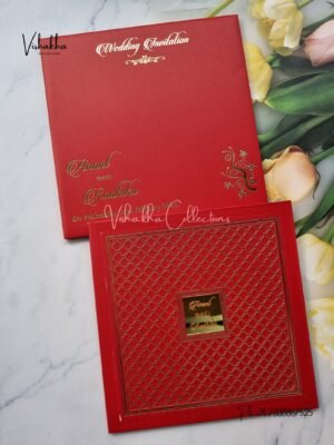 Semi Box Hindu Muslim Christian Sikh Padded invitation Cards SN-2671