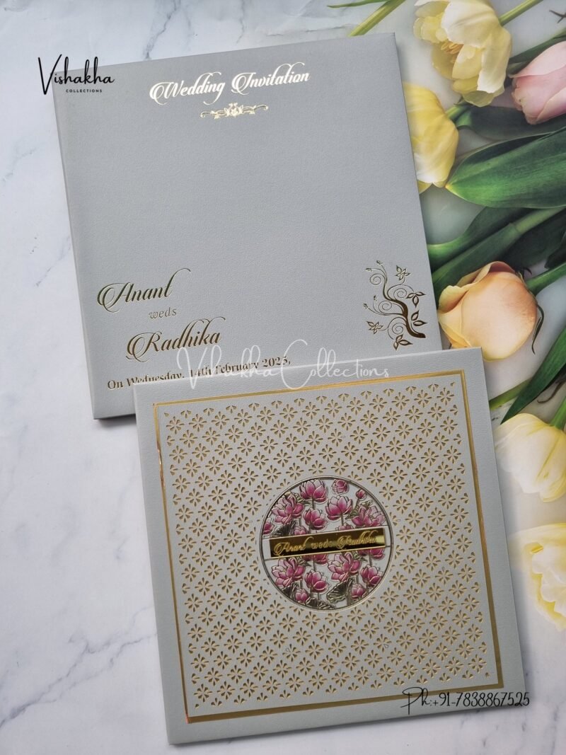 Semi Box Hindu Muslim Christian Sikh Padded invitation Cards SN-2675