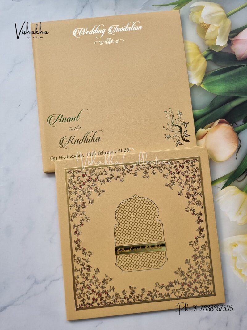 Semi Box Hindu Muslim Christian Sikh Padded invitation Cards SN-2679