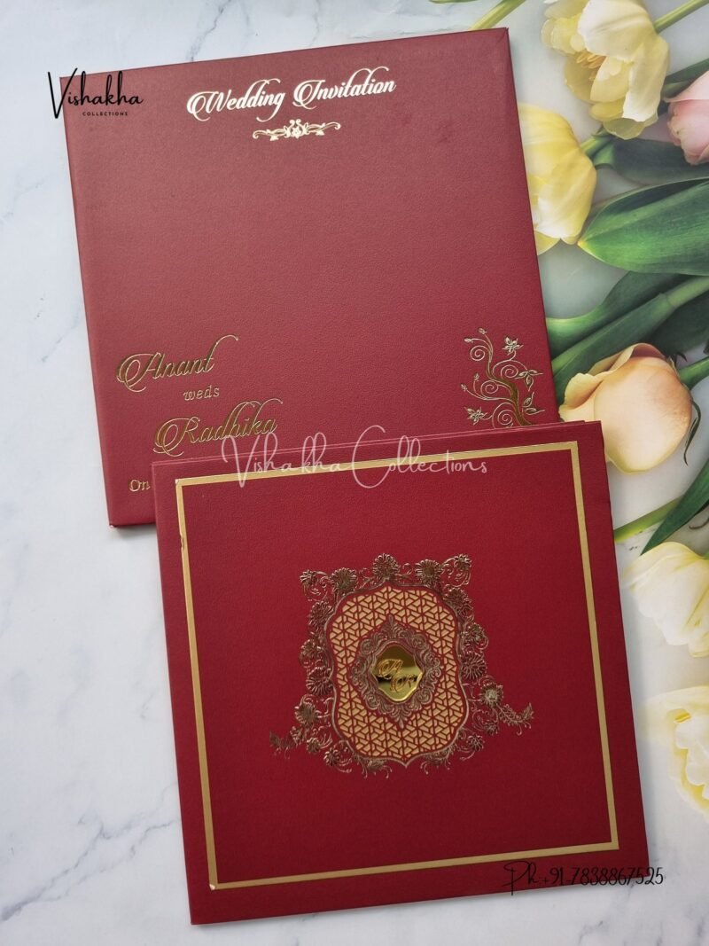 Semi Box Hindu Muslim Christian Sikh Padded invitation Cards SN-2705