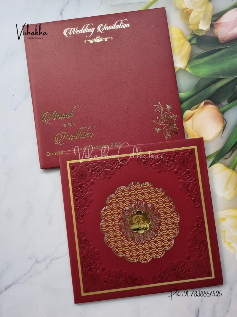 Semi Box Hindu Muslim Christian Sikh Padded invitation Cards SN-2710