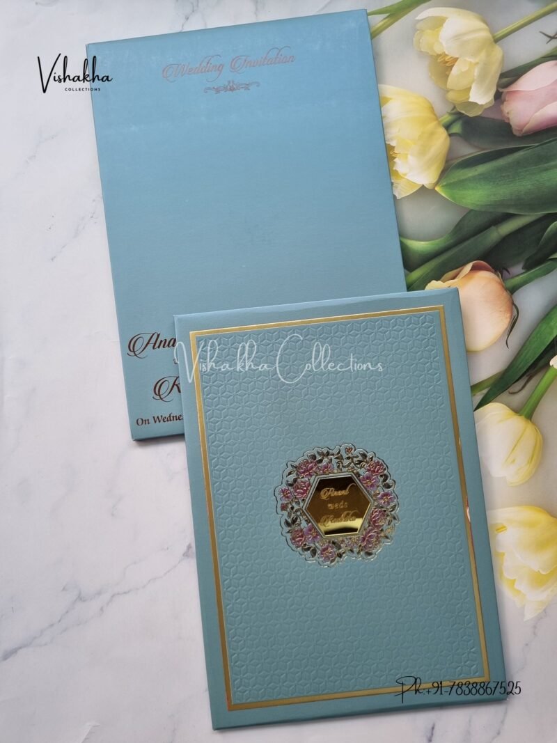 Semi Box Hindu Muslim Christian Sikh Padded invitation Cards SN-2711