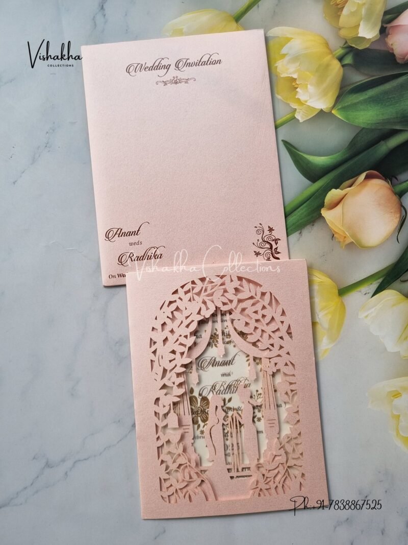 Unique Concept Dulah Dulhan Hindu Sikh Laser Cut invitation Cards SN-2806