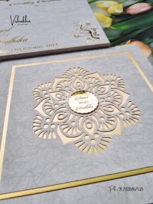White Unique Color Wedding invitation Cards