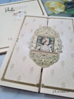 Semi box dulha dulhan flower invitation card